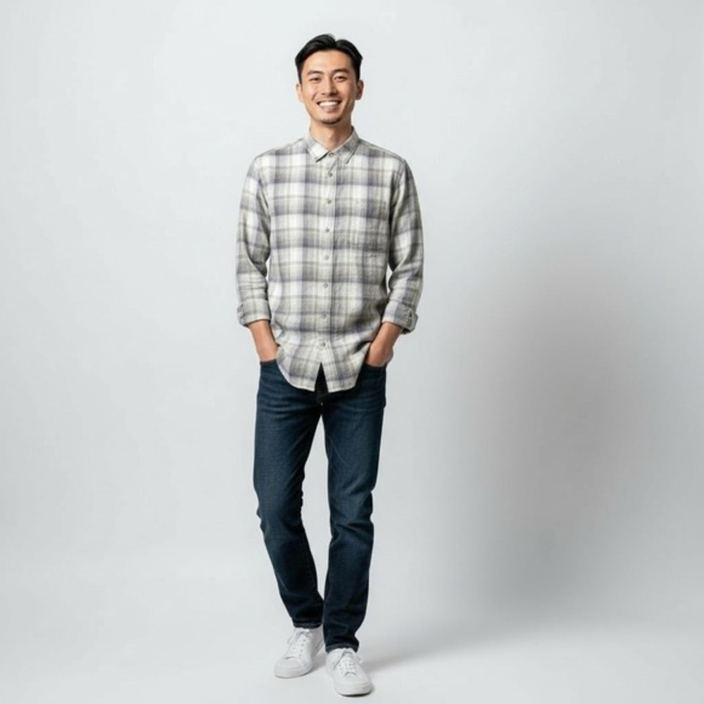 Horny Toad Plaid Flannel Button Up Shirt Long Sleeve Preppy Casual Mens Large